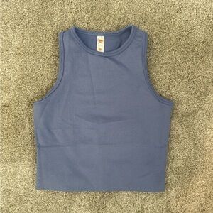 Girls Athletic (Sm / 8) Blue Fornia Ribbed Crop Tank